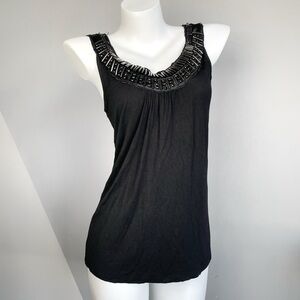 Y2k Beaded Neckline Sleeveless Top